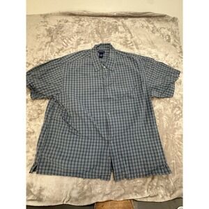 High Sierra Men Plaid Short Sleeve Button-Down Shirt Blue Size XXL EUC